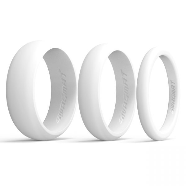 Multi-Width Seashell White Silicone Rings